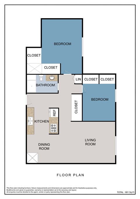 2 Bedroom Floor Plan